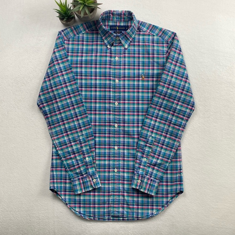 Ralph Lauren Plaid Chest Embroidered LS Button Up Oxford Shirt (Multicolor)